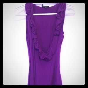 Royal purple ruffle blouse